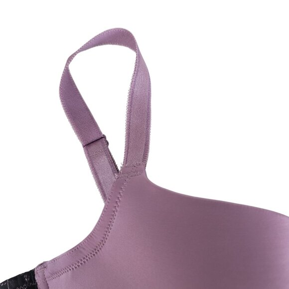 Torrid Sexy T Shirt Balconette Bra 40DD Purple Underwire Black Lace Full Cover - Picture 4 of 10